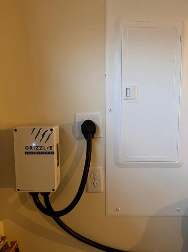 Newly installed EVSE charger in McCandless home.
