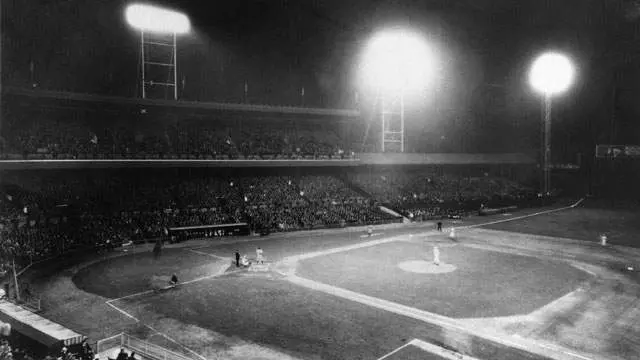 The first night game in baseball was May 24, 1935, in Cincinnati when the Cincinnati Reds played the Philadelphia Phillies