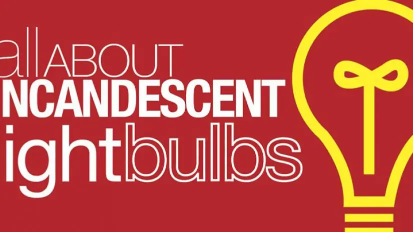 Graphic with the title "All About Incandescent Light Bulbs"