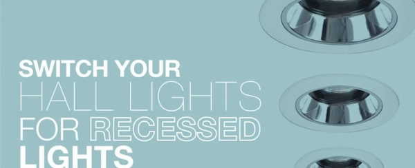 Switch your hall lights for recessed.