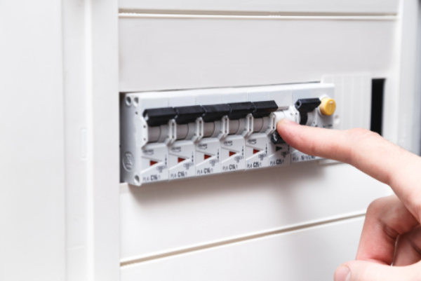 Turning off power at an RCD circuit breaker.