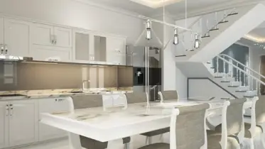 All white kitchen.