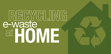 Graphic with copy - house with a recycle bin logo on it.